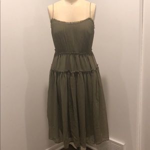 Banana republic olive green dress in 8 petite.